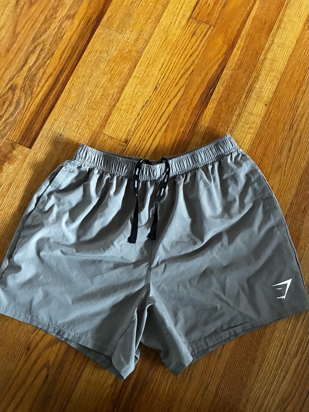 Gymshark Gray Athletic Training Shorts with Black Drawstring